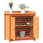 vidaXL Masă de plantare cu rafturi maro 82,5x50x86,5 cm lemn masiv pin vidaXL Masă de plantare cu rafturi maro 82,5x50x86,5 cm lemn masiv pin