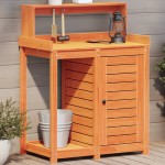 vidaXL Masă plantare cu rafturi maro 82,5x50x109,5 cm lemn masiv pin vidaXL Masă plantare cu rafturi maro 82,5x50x109,5 cm lemn masiv pin