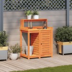 vidaXL Masă plantare cu rafturi maro 82,5x50x109,5 cm lemn masiv pin vidaXL Masă plantare cu rafturi maro 82,5x50x109,5 cm lemn masiv pin