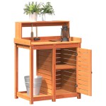 vidaXL Masă plantare cu rafturi maro 82,5x50x109,5 cm lemn masiv pin vidaXL Masă plantare cu rafturi maro 82,5x50x109,5 cm lemn masiv pin