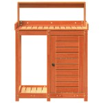 vidaXL Masă plantare cu rafturi maro 82,5x50x109,5 cm lemn masiv pin vidaXL Masă plantare cu rafturi maro 82,5x50x109,5 cm lemn masiv pin