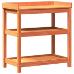 vidaXL Masă de plantare cu rafturi maro 82,5x45x86,5 cm lemn masiv pin vidaXL Masă de plantare cu rafturi maro 82,5x45x86,5 cm lemn masiv pin