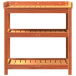 vidaXL Masă de plantare cu rafturi maro 82,5x45x86,5 cm lemn masiv pin vidaXL Masă de plantare cu rafturi maro 82,5x45x86,5 cm lemn masiv pin