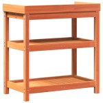 vidaXL Masă de plantare cu rafturi maro 82,5x45x86,5 cm lemn masiv pin vidaXL Masă de plantare cu rafturi maro 82,5x45x86,5 cm lemn masiv pin