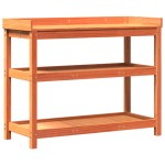 vidaXL Masă de plantare cu rafturi maro 108x45x86,5 cm lemn masiv pin vidaXL Masă de plantare cu rafturi maro 108x45x86,5 cm lemn masiv pin