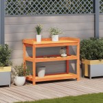vidaXL Masă de plantare cu rafturi maro 108x45x86,5 cm lemn masiv pin vidaXL Masă de plantare cu rafturi maro 108x45x86,5 cm lemn masiv pin