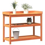 vidaXL Masă de plantare cu rafturi maro 108x45x86,5 cm lemn masiv pin vidaXL Masă de plantare cu rafturi maro 108x45x86,5 cm lemn masiv pin