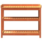 vidaXL Masă de plantare cu rafturi maro 108x45x86,5 cm lemn masiv pin vidaXL Masă de plantare cu rafturi maro 108x45x86,5 cm lemn masiv pin