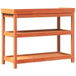 vidaXL Masă de plantare cu rafturi maro 108x45x86,5 cm lemn masiv pin vidaXL Masă de plantare cu rafturi maro 108x45x86,5 cm lemn masiv pin