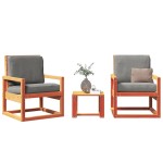 vidaXL Set mobilier grădină, 3 piese, maro ceruit, lemn masiv pin vidaXL Set mobilier grădină, 3 piese, maro ceruit, lemn masiv pin