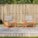 vidaXL Set mobilier grădină, 3 piese, maro ceruit, lemn masiv pin vidaXL Set mobilier grădină, 3 piese, maro ceruit, lemn masiv pin