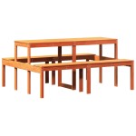 vidaXL Masă de picnic, maro ceruit, 160x134x75 cm, lemn masiv de pin