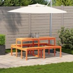 vidaXL Masă de picnic, maro ceruit, 160x134x75 cm, lemn masiv de pin