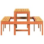 vidaXL Masă de picnic, maro ceruit, 160x134x75 cm, lemn masiv de pin