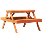 vidaXL Masă de picnic, maro ceruit, 105x134x75 cm, lemn masiv de pin vidaXL Masă de picnic, maro ceruit, 105x134x75 cm, lemn masiv de pin