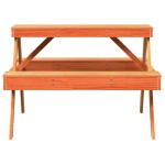 vidaXL Masă de picnic, maro ceruit, 105x134x75 cm, lemn masiv de pin vidaXL Masă de picnic, maro ceruit, 105x134x75 cm, lemn masiv de pin