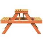 vidaXL Masă de picnic, maro ceruit, 105x134x75 cm, lemn masiv de pin vidaXL Masă de picnic, maro ceruit, 105x134x75 cm, lemn masiv de pin