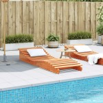 vidaXL Șezlong, maro ceruit, 205x70x31,5 cm, lemn masiv de pin