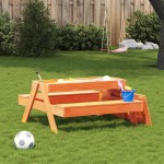 vidaXL Masă picnic cu groapă de nisip pentru copii maro lemn masiv pin vidaXL Masă picnic cu groapă de nisip pentru copii maro lemn masiv pin