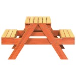 vidaXL Masă picnic cu groapă de nisip pentru copii maro lemn masiv pin vidaXL Masă picnic cu groapă de nisip pentru copii maro lemn masiv pin