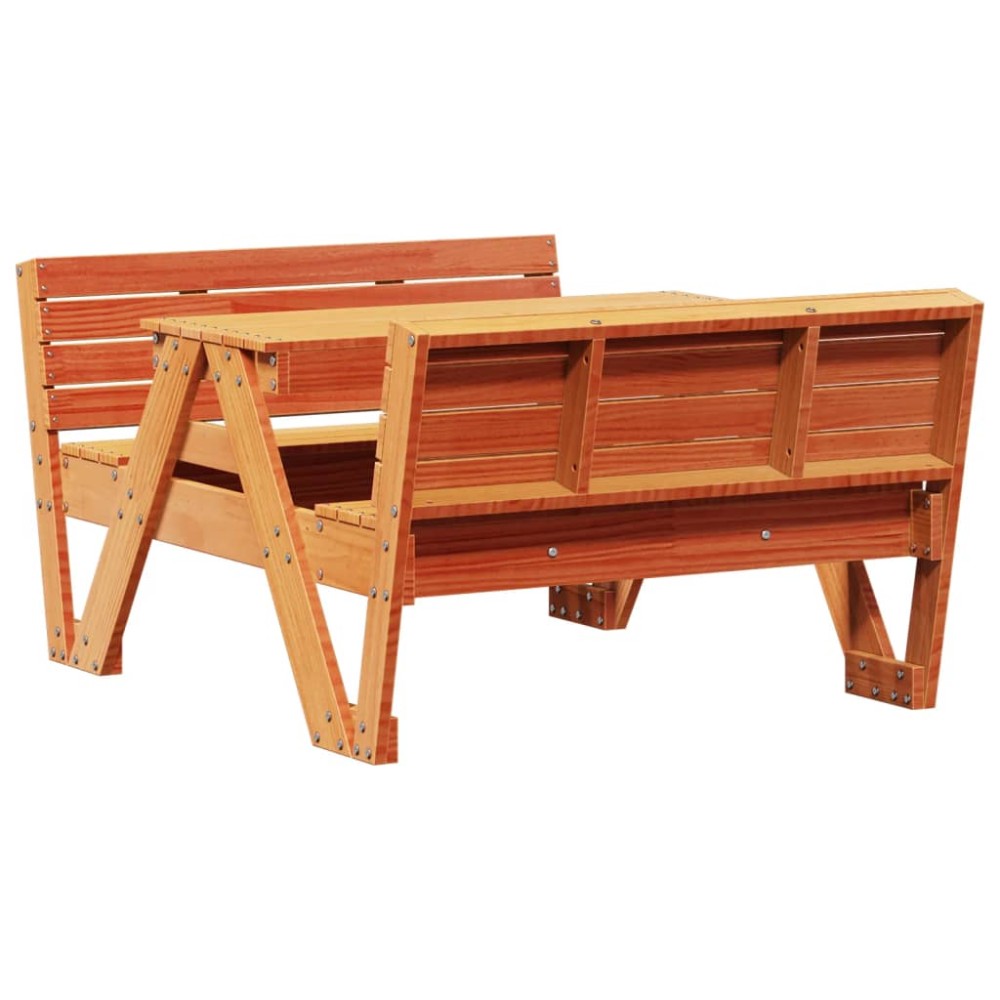 vidaXL Masă de picnic pentru copii, maro, 88x122x58 cm, lemn masiv pin