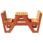 vidaXL Masă de picnic pentru copii, maro, 88x122x58 cm, lemn masiv pin