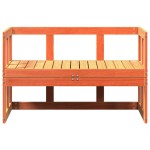 vidaXL Banchetă extensibilă de grădină, maro ceruit, lemn masiv pin