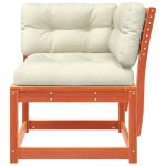 vidaXL Canapea colțar cu perne de grădină, maro, 73x73x78 cm lemn pin