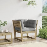 vidaXL Canapea grădină cotieră cu perne, lemn de pin impregnat vidaXL Canapea grădină cotieră cu perne, lemn de pin impregnat