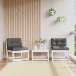 vidaXL Canapele de grădină cu perne, 2 buc., alb, lemn masiv de pin vidaXL Canapele de grădină cu perne, 2 buc., alb, lemn masiv de pin