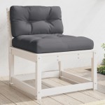 vidaXL Canapele de grădină cu perne, 2 buc., alb, lemn masiv de pin vidaXL Canapele de grădină cu perne, 2 buc., alb, lemn masiv de pin