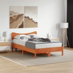vidaXL Tăblie de pat, maro ceruit, 120 cm, lemn masiv de pin