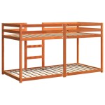 vidaXL Pat supraetajat, maro ceruit, 75x190 cm, lemn masiv de pin vidaXL Pat supraetajat, maro ceruit, 75x190 cm, lemn masiv de pin