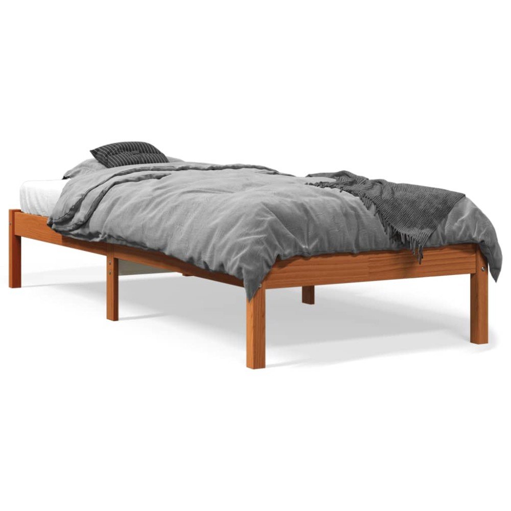 vidaXL Pat de zi fără saltea, maro ceruit, 90x200 cm, lemn masiv pin