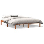 vidaXL Cadru de pat fără saltea, maro ceruit 150x200 cm lemn masiv pin vidaXL Cadru de pat fără saltea, maro ceruit 150x200 cm lemn masiv pin