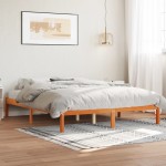 vidaXL Cadru de pat fără saltea, maro ceruit 150x200 cm lemn masiv pin vidaXL Cadru de pat fără saltea, maro ceruit 150x200 cm lemn masiv pin