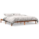 vidaXL Cadru de pat fără saltea, maro ceruit 180x200 cm lemn masiv pin vidaXL Cadru de pat fără saltea, maro ceruit 180x200 cm lemn masiv pin