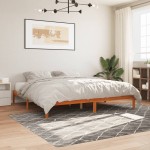 vidaXL Cadru de pat fără saltea, maro ceruit 200x200 cm lemn masiv pin vidaXL Cadru de pat fără saltea, maro ceruit 200x200 cm lemn masiv pin