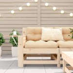 vidaXL Canapea cu cotieră de grădină, cu masă laterală, lemn masiv pin vidaXL Canapea cu cotieră de grădină, cu masă laterală, lemn masiv pin