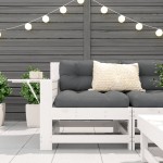 vidaXL Canapea cu cotieră de grădină, cu masă laterală, lemn masiv pin vidaXL Canapea cu cotieră de grădină, cu masă laterală, lemn masiv pin