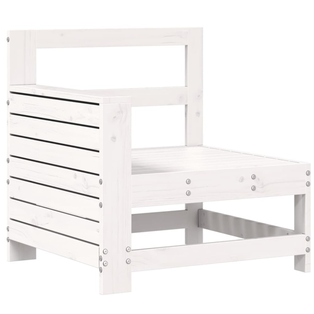 vidaXL Canapea cu cotieră de grădină, alb, 69x62x70,5cm lemn masiv pin
