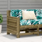 vidaXL Canapea cu cotieră de grădină, 69x62x70,5 cm, lemn pin tratat vidaXL Canapea cu cotieră de grădină, 69x62x70,5 cm, lemn pin tratat