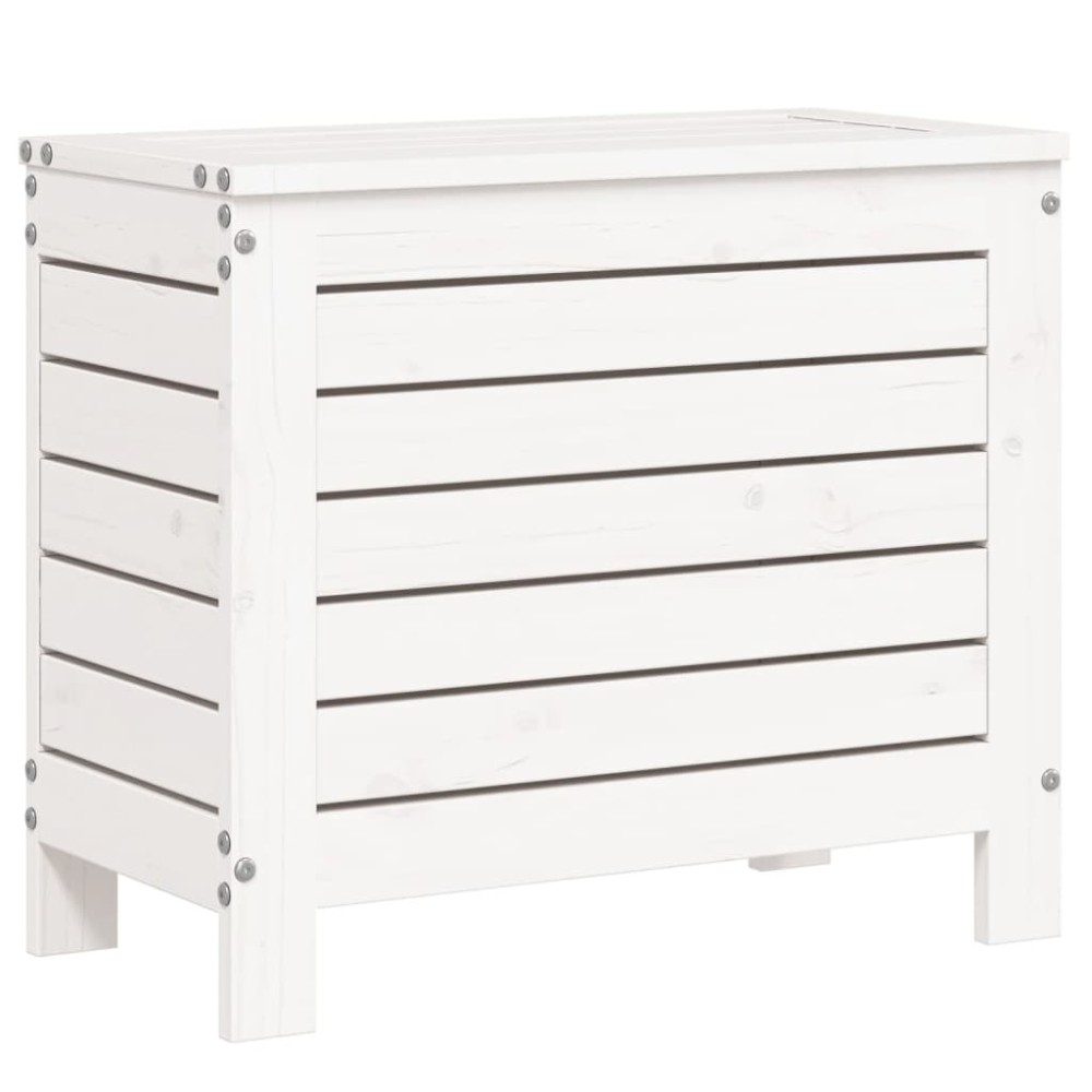 vidaXL Taburet de grădină, alb, 62x31,5x52 cm, lemn masiv pin