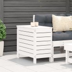 vidaXL Taburet de grădină, alb, 62x31,5x52 cm, lemn masiv pin