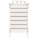 vidaXL Taburet de grădină, alb, 62x31,5x52 cm, lemn masiv pin