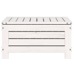 vidaXL Taburet de grădină, alb, 62x63,5x32 cm, lemn masiv pin