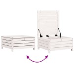 vidaXL Taburet de grădină, alb, 62x63,5x32 cm, lemn masiv pin