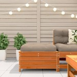vidaXL Taburet de grădină, maro ceruit, 62x63,5x32 cm, lemn masiv pin vidaXL Taburet de grădină, maro ceruit, 62x63,5x32 cm, lemn masiv pin
