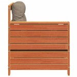 vidaXL Canapea grădină cotieră cu perne, maro ceruit, lemn masiv pin vidaXL Canapea grădină cotieră cu perne, maro ceruit, lemn masiv pin
