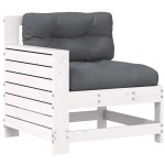 vidaXL Canapea grădină cotieră cu perne, alb, lemn masiv de pin vidaXL Canapea grădină cotieră cu perne, alb, lemn masiv de pin